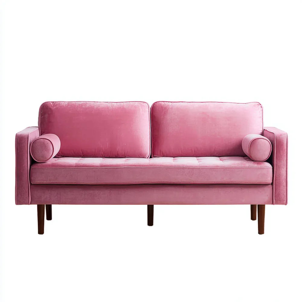 2-Sitzer-Sofa Samt 180x85x75 cm – Rosa – Modernes Design
