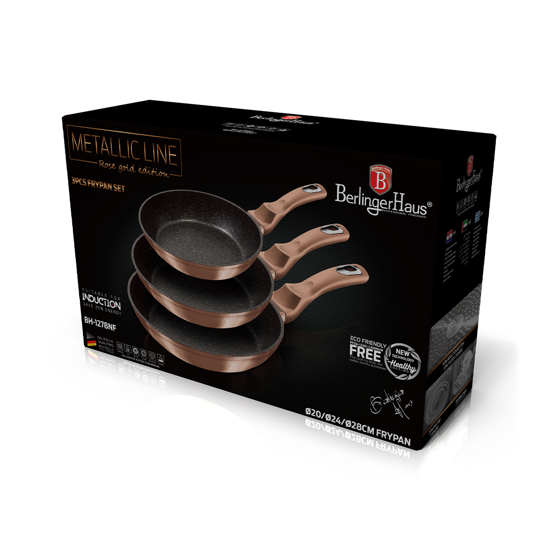 Berlinger Haus Bratpfannen-Set Metallic Line Rose Gold Edition