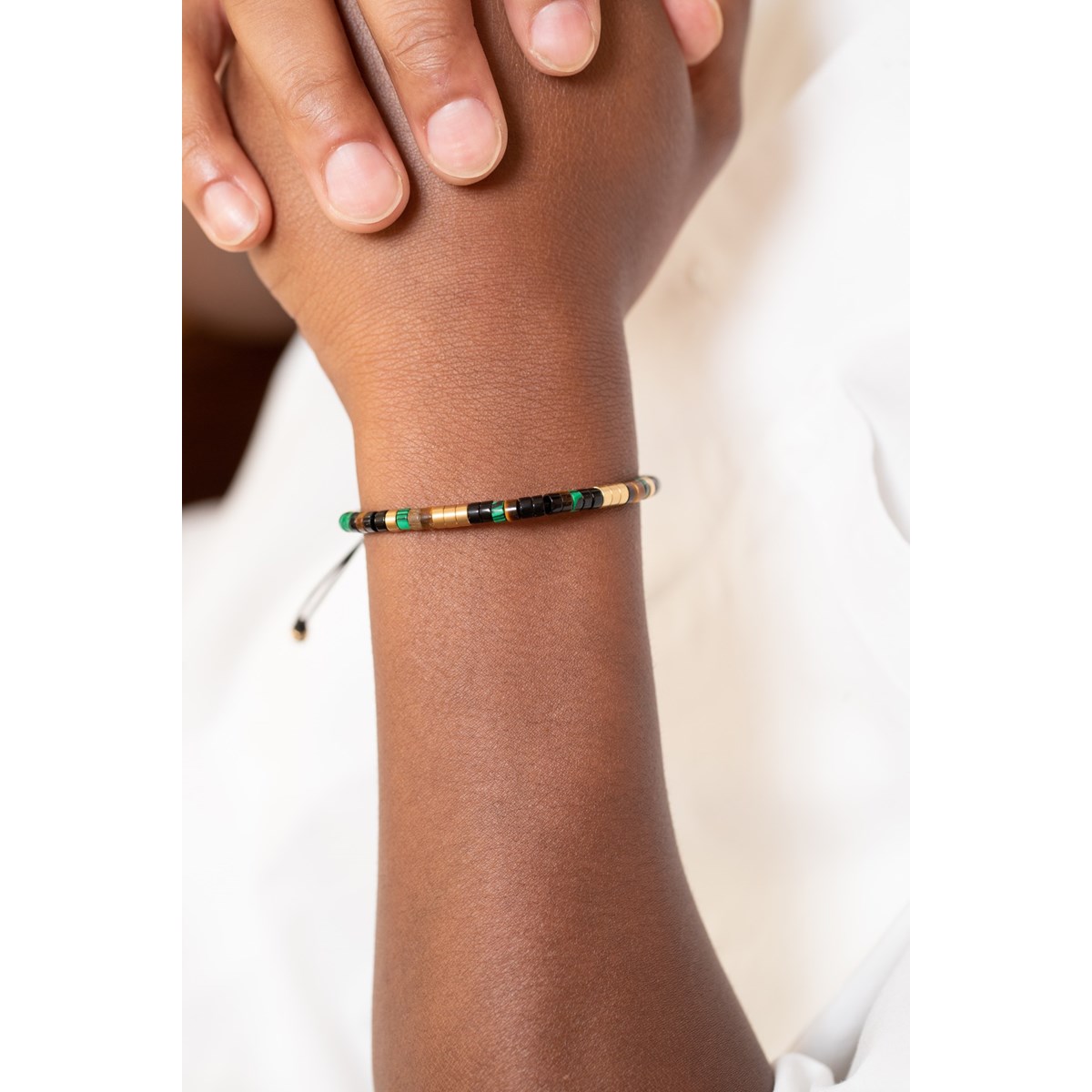 Bracelet souple Walid en Acier 316L avec oeil de tigre multicolore