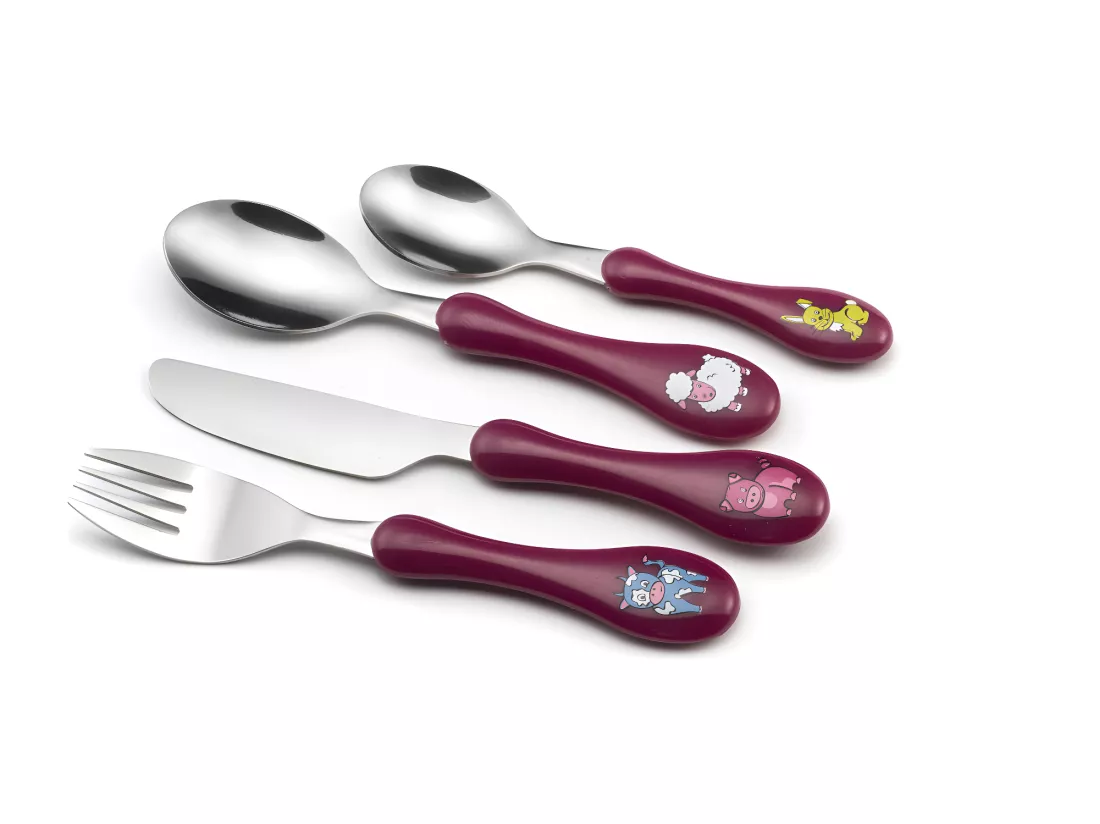 Enfant - Service 4 couverts enfants Fushia