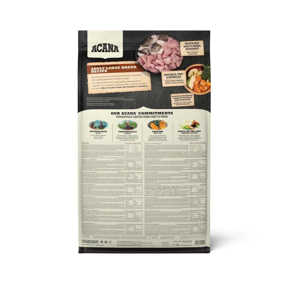 Acana Dog recipe Adult Large - Hondenvoer - 11.4 Kilogram - gevogelte
