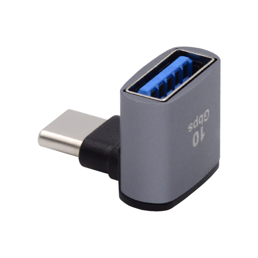 OTG USB A auf USB C Adapter Konverter 90° Grad-Winkel - Grau
