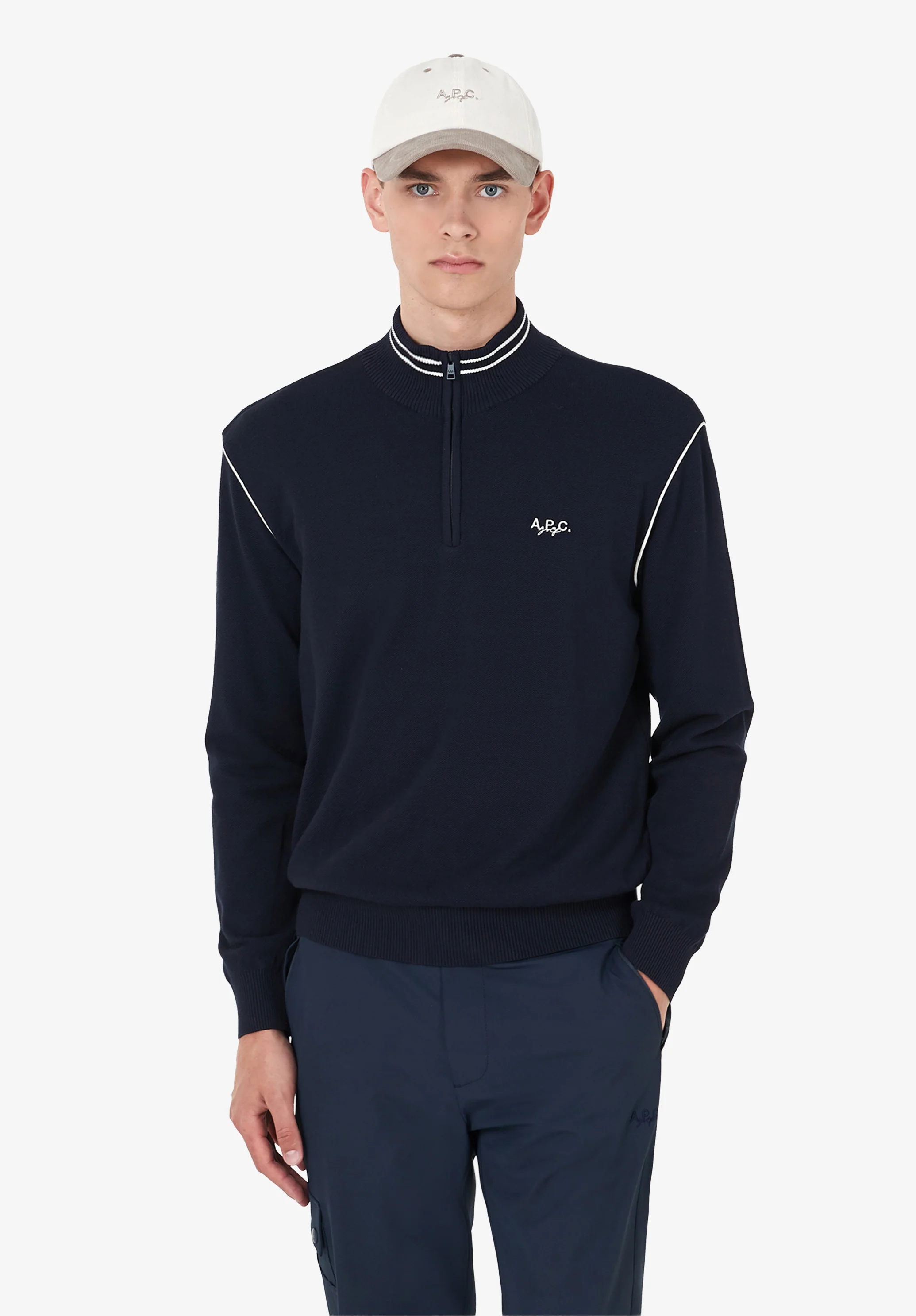 Pull à col camionneur - Dark navy