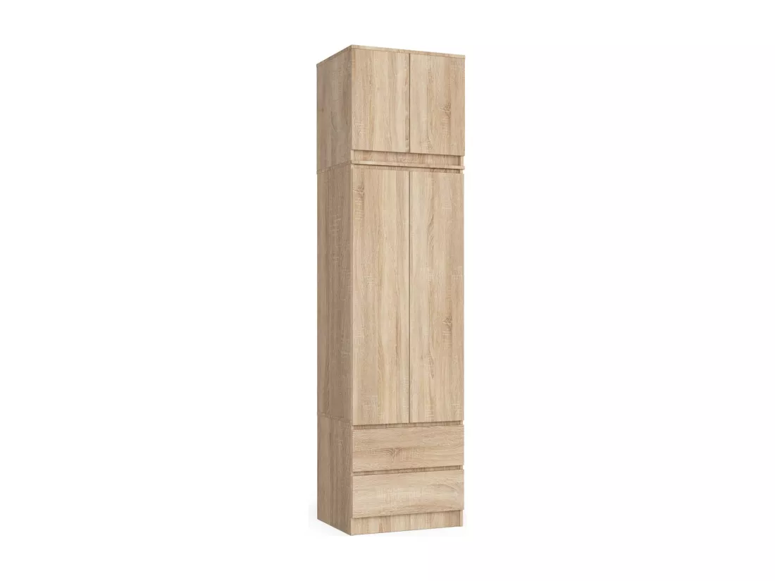 Armoire avec surmeuble AKORD S60 Chêne Sonoma 60 cm 2 portes 2 tiroirs façade Chêne Sonoma 3 étagères 60x51x234 cm
