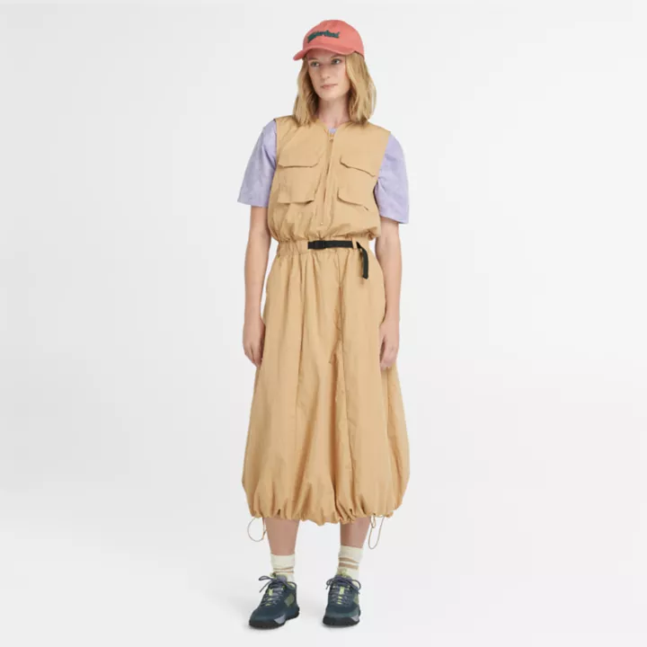 Robe d'été utilitaire pour femme en jaune