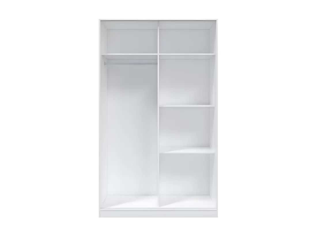 Armoire coulissante 2 portes Blanc - RAFU - L 120 x l 50 x H 200 cm