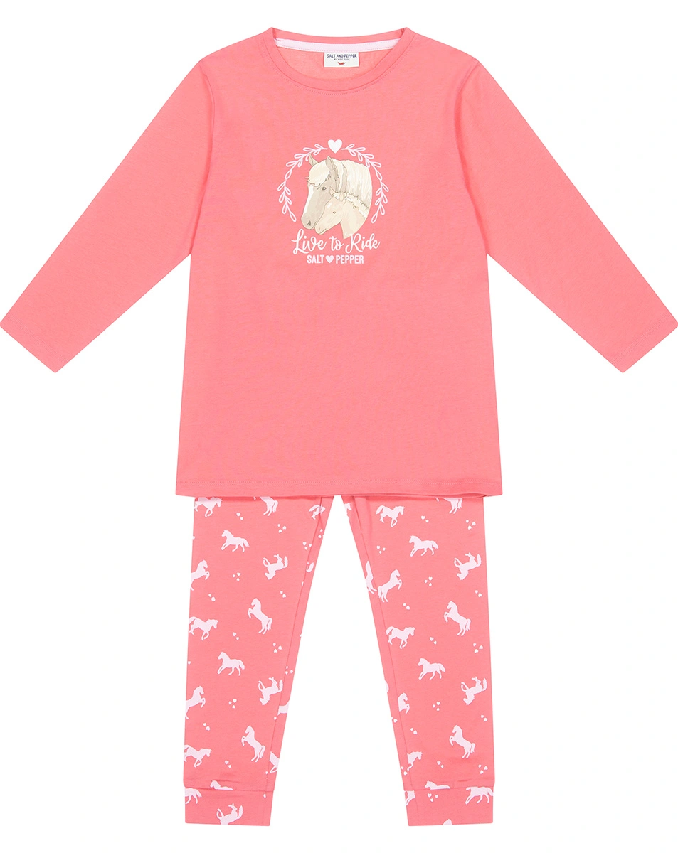 Schlafanzug HORSE lang in candy pink