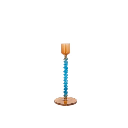 Villa Collection Style Glaslysestage, Blue/Amber