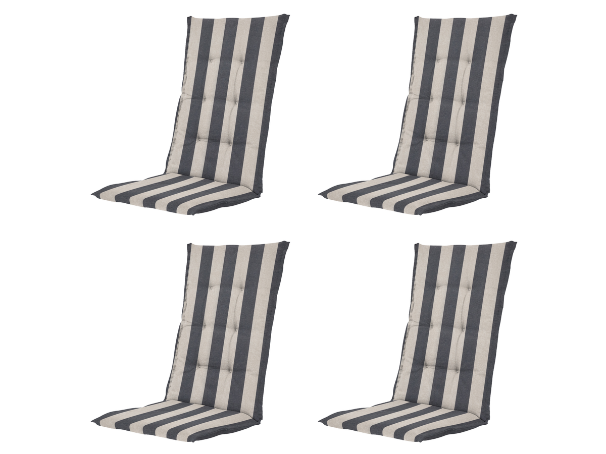 Madison Amora Grey hoge rug tuinstoelkussen - Set van 4