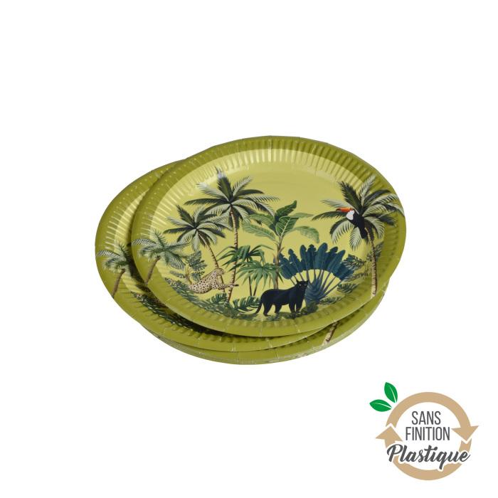 SET 10 ASSIETTES CARTON D.18CM PALMERAIE