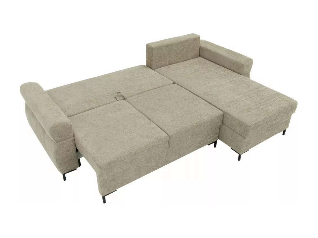 Canapé d'angle Stonecrest 103, Bleu, Fonction de couchage, Boîte de literie, 258x170x92cm