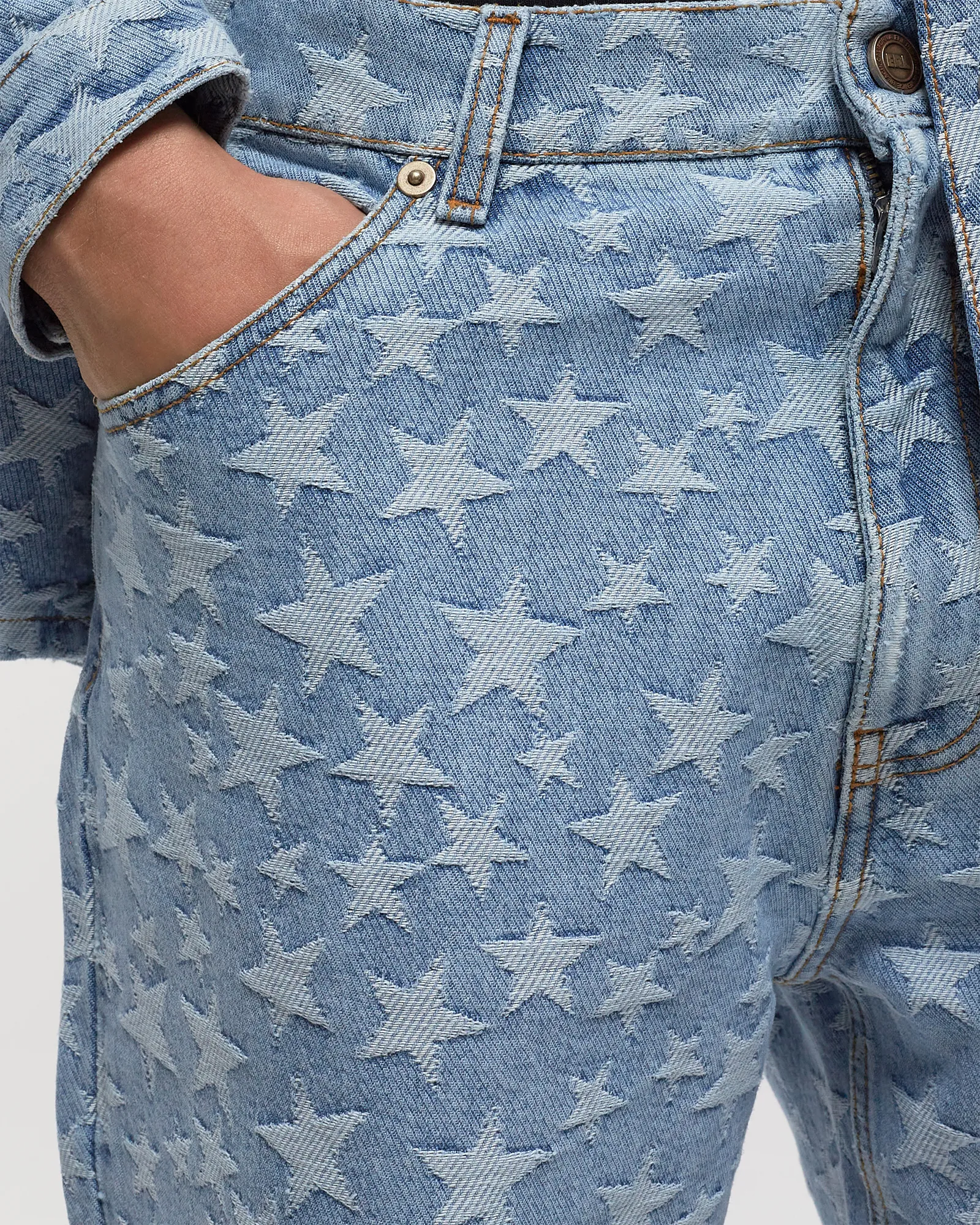 ERL DENIM JACQUARD SHORTS WOVEN