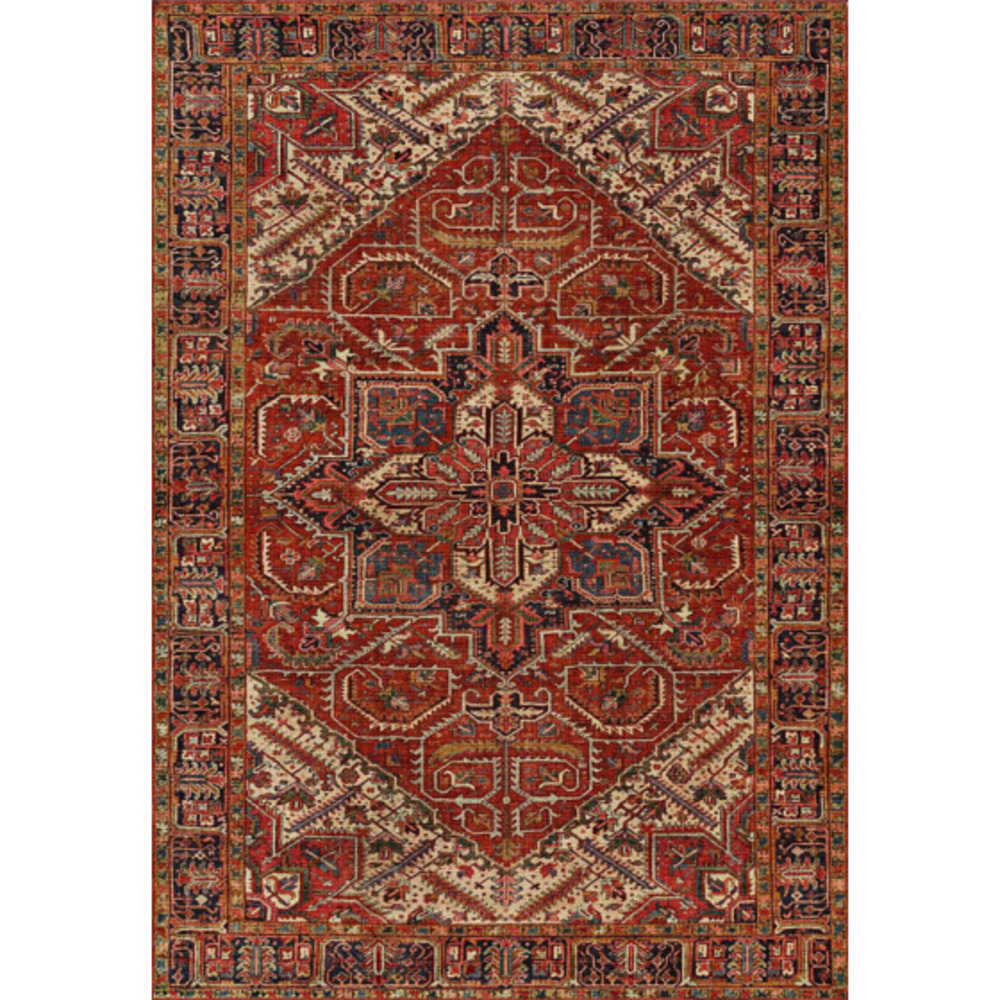 Tapis doux à motif oriental - mina - rouge - 120 x 160 cm