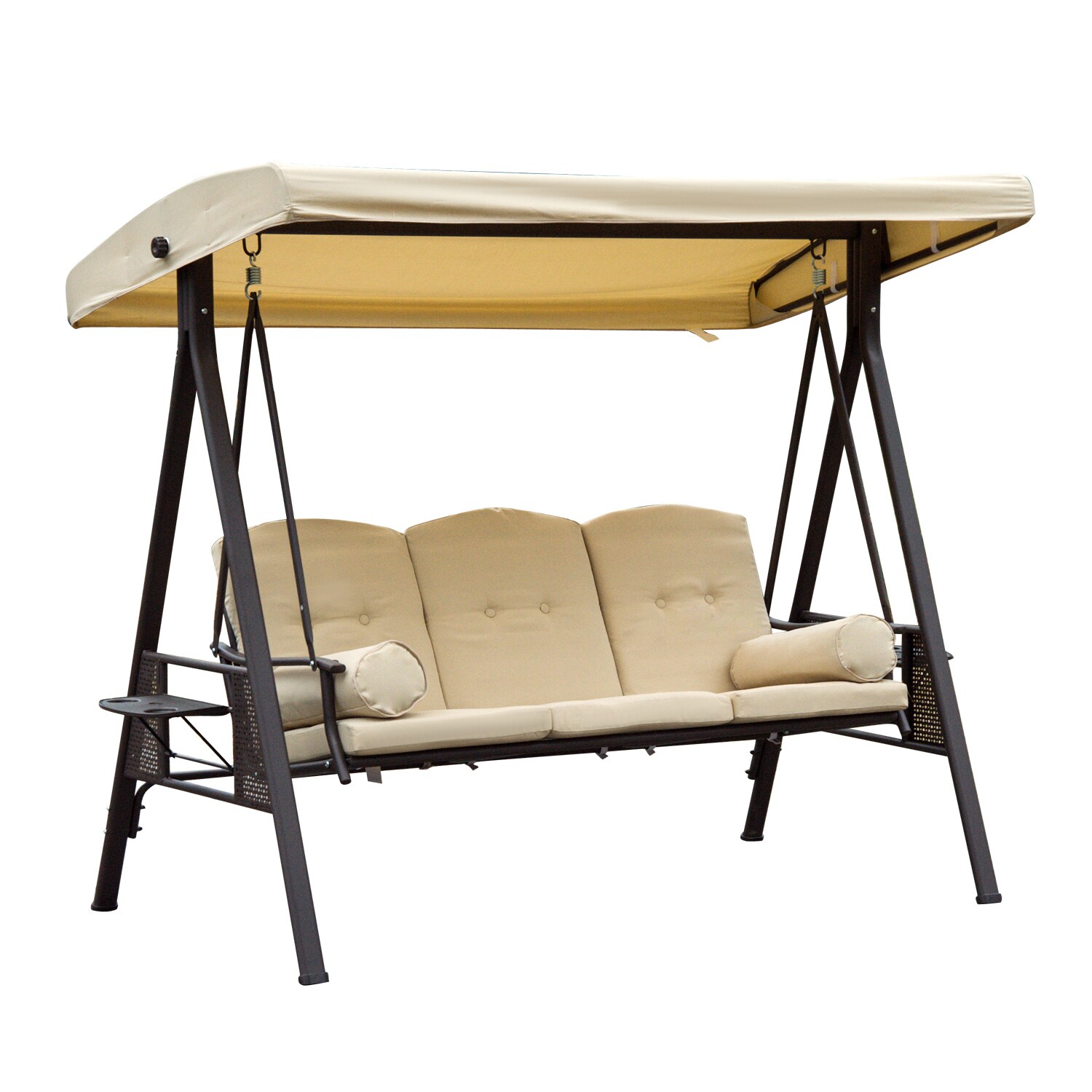Outsunny Hollywoodschaukel als 3-Sitzer 124,5 x 206 x 180 cm (LxBxH)