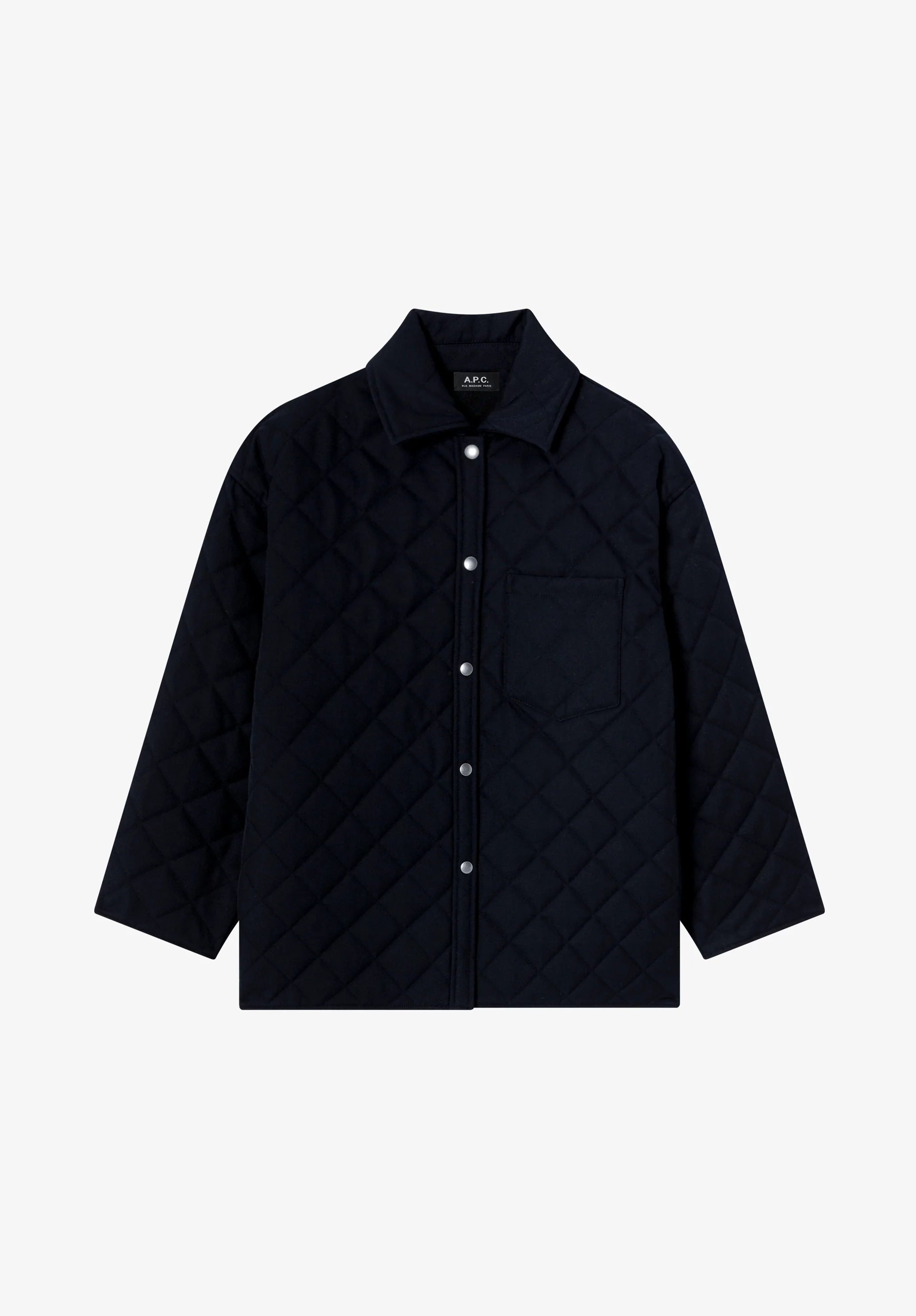 Blouson matelassé en laine bleu marine - Dark navy