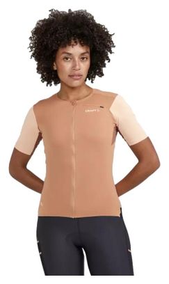 Maillot manches courtes vélo Craft Pro Gravel Sable Femme