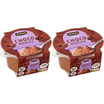 Jumbo romige chocomousse met melkchoco snippers 2 x 75g