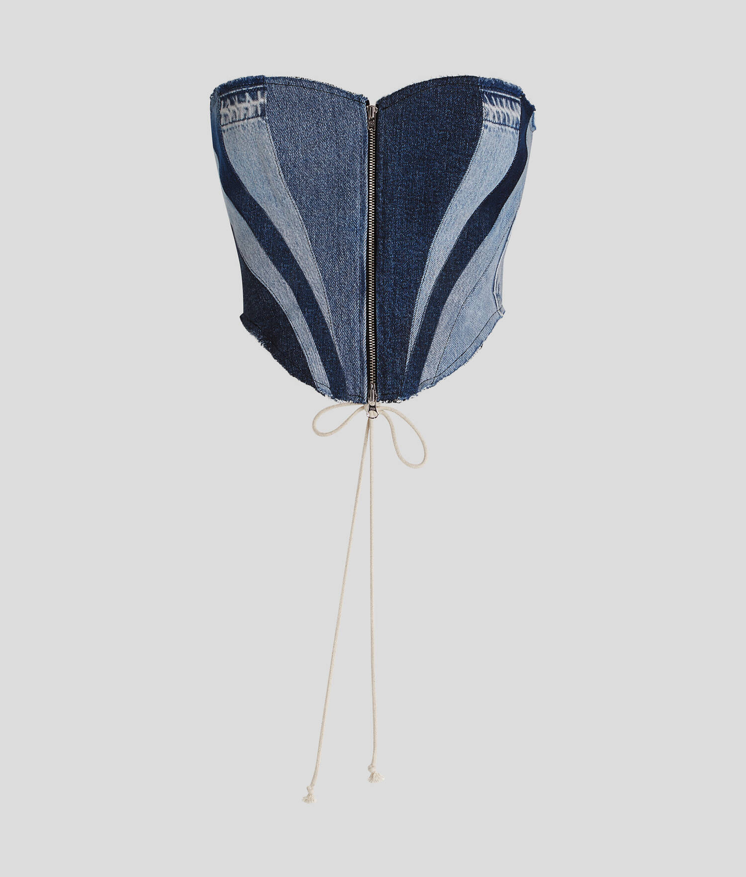 BUSTIER EN DENIM KLJ X ATELIER RESERVÉ - Bleu patchwork
