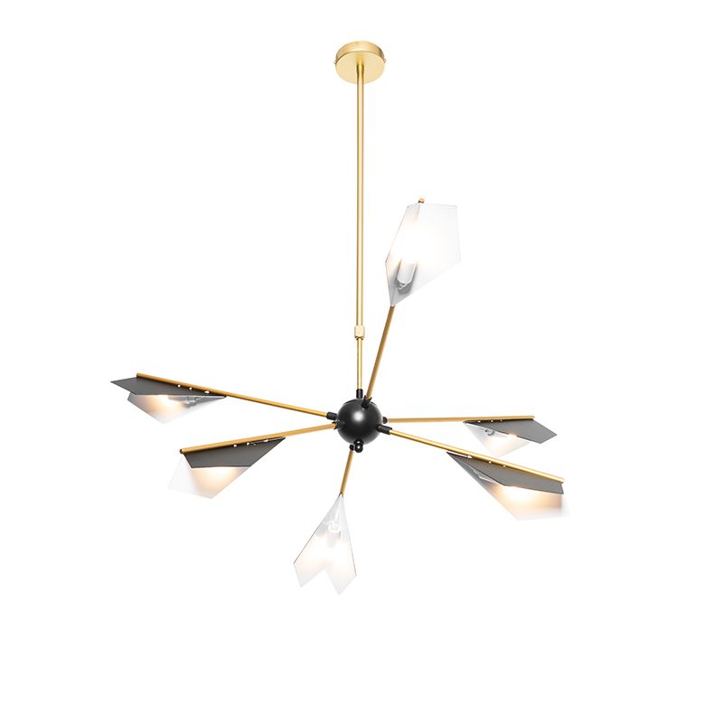 Design hanglamp zwart met goud 6-lichts - Sinem