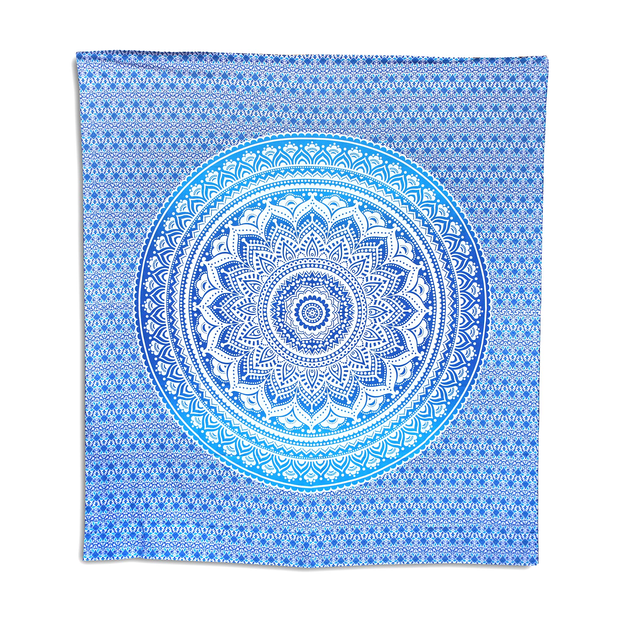 Multifunktionstuch 'Mandalablume', blau, weiß, B 213 cm, H 244 cm von fischer's lagerhaus