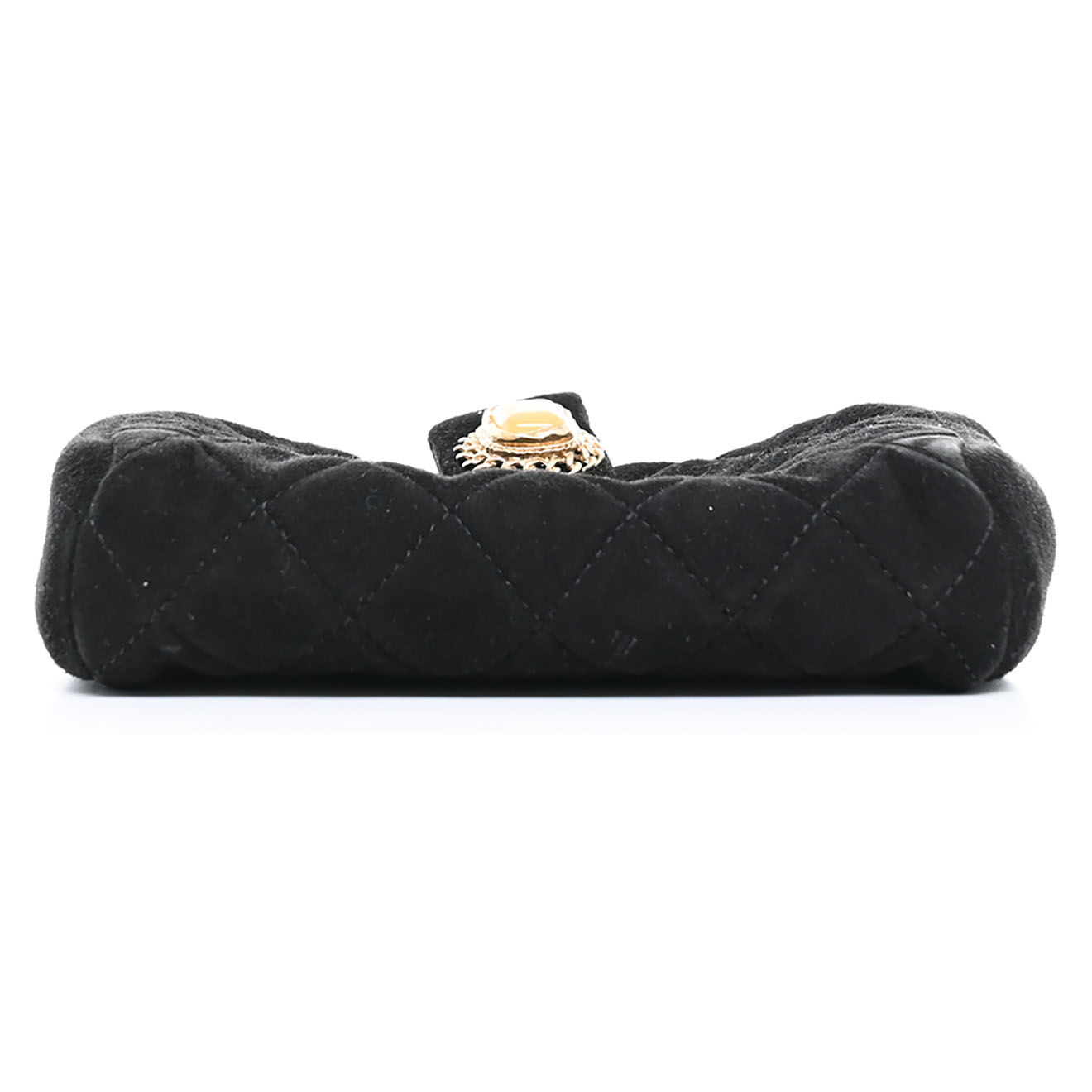Chanel Porte-monnaie en Velours de Cuir noir - Très bon état - 12x7 cm