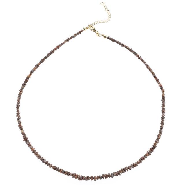 Rohdiamant-Collier, rote Diamanten, Silber 925 vergoldet