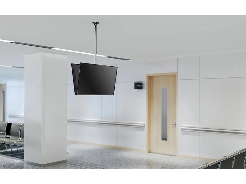 NEOMOUNTS Deckenhalterung FPMA-C340D Schwarz Full-Motion Doppel TV/Monitor Deckenhalterung für 32-75-Zoll-Bildschirme Schwarz