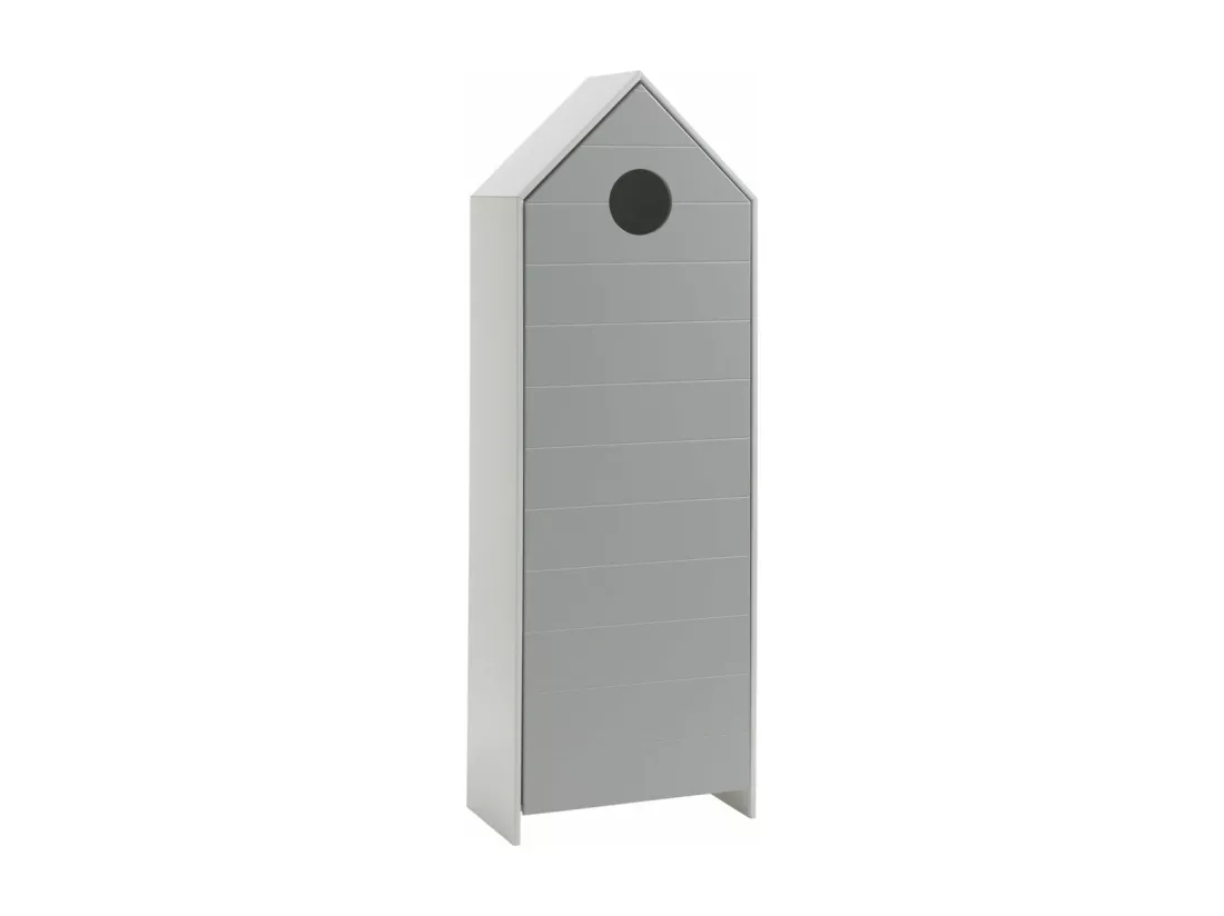 HAVRE - Pack Bibliothèque + 2 Armoires Blanche et Gris