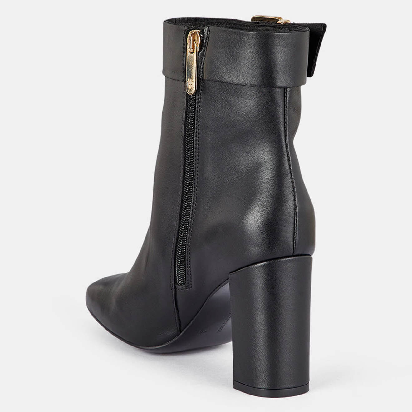 Tommy Hilfiger Bottines en Cuir à talon Basic Square noires - Talon 9 cm
