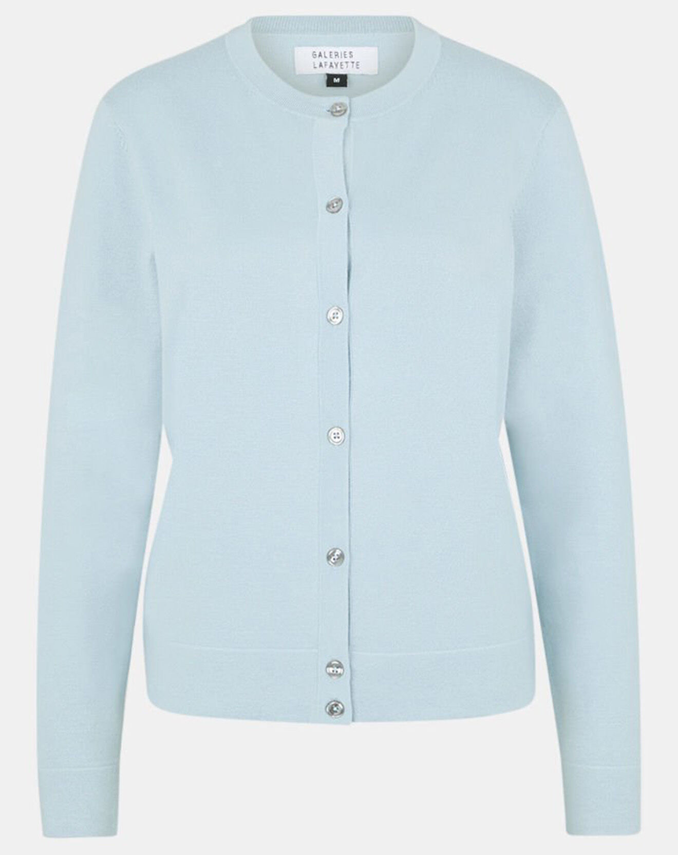Galeries Lafayette Cardigan droit en Maille fine Dya bleu clair