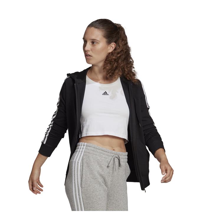 adidas Women Essentials French Terry 3-Stripes Full-Zip Hoodie