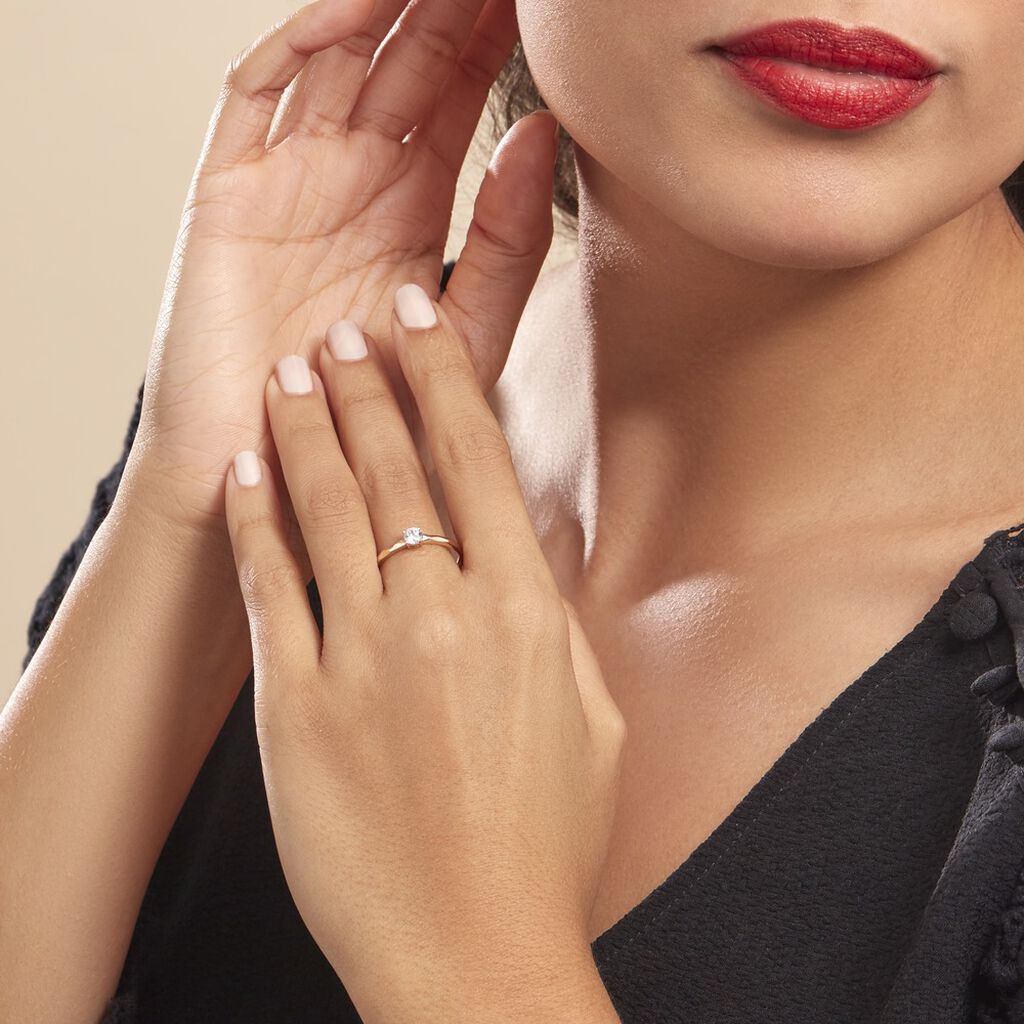 Bague Solitaire Maylis Or Jaune Oxyde De Zirconium