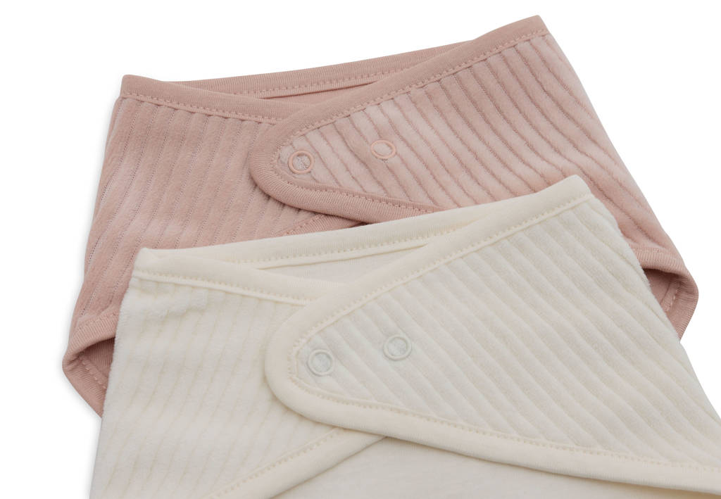 bandana slab Velvet Rib - set van 2 Wild Rose/Ivory