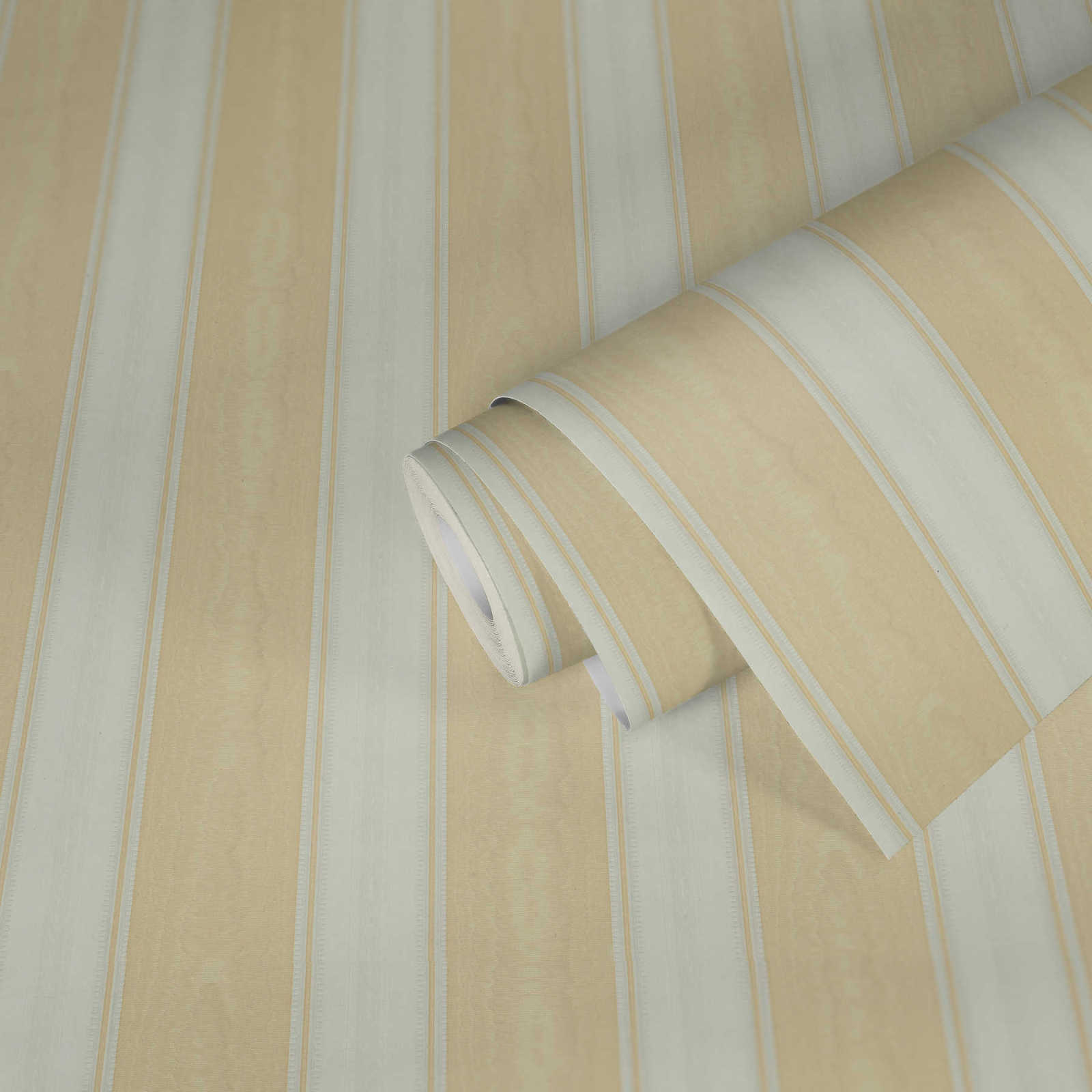Papiertapete CONCERTO 3 - gelb-beige - Streifen - 10 Meter
