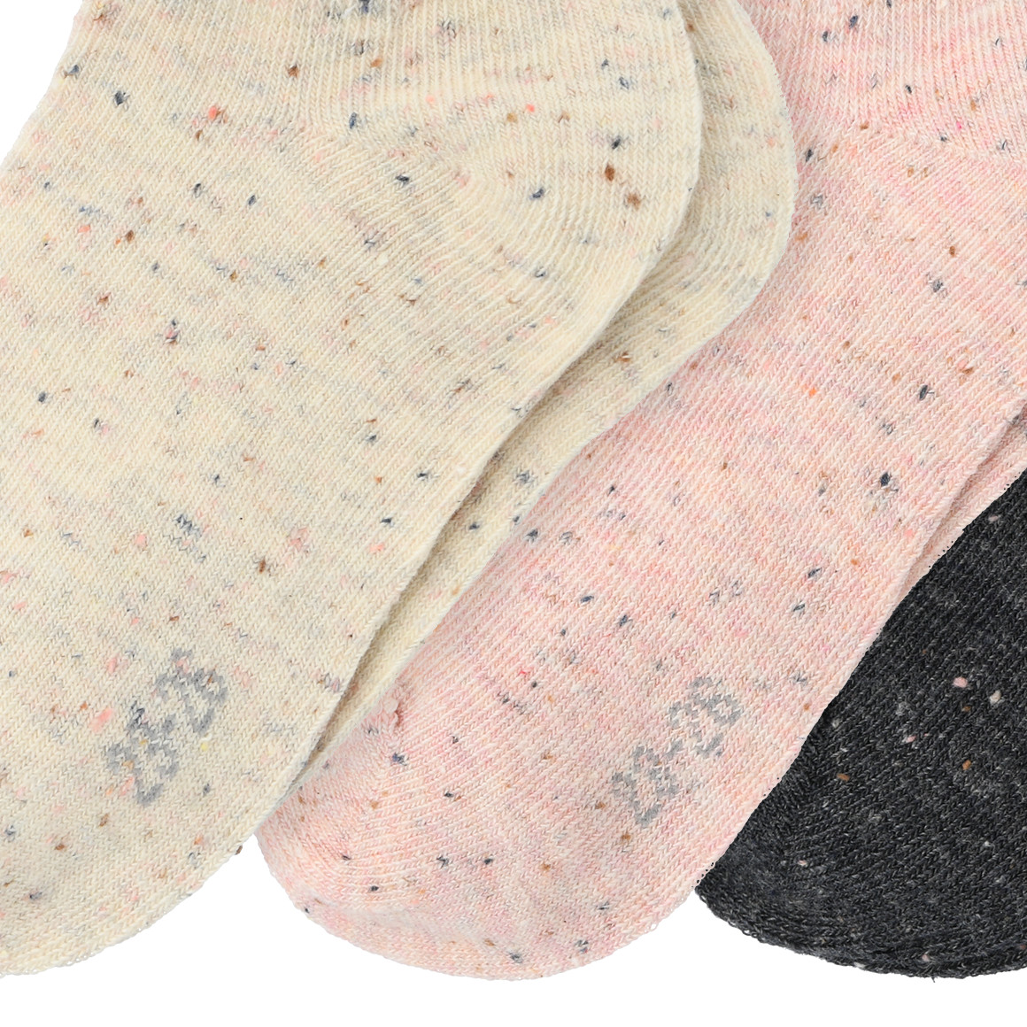Topolino 3 Paar Mädchen Sneaker-Socken im Set rosa / dunkelgrau / beige