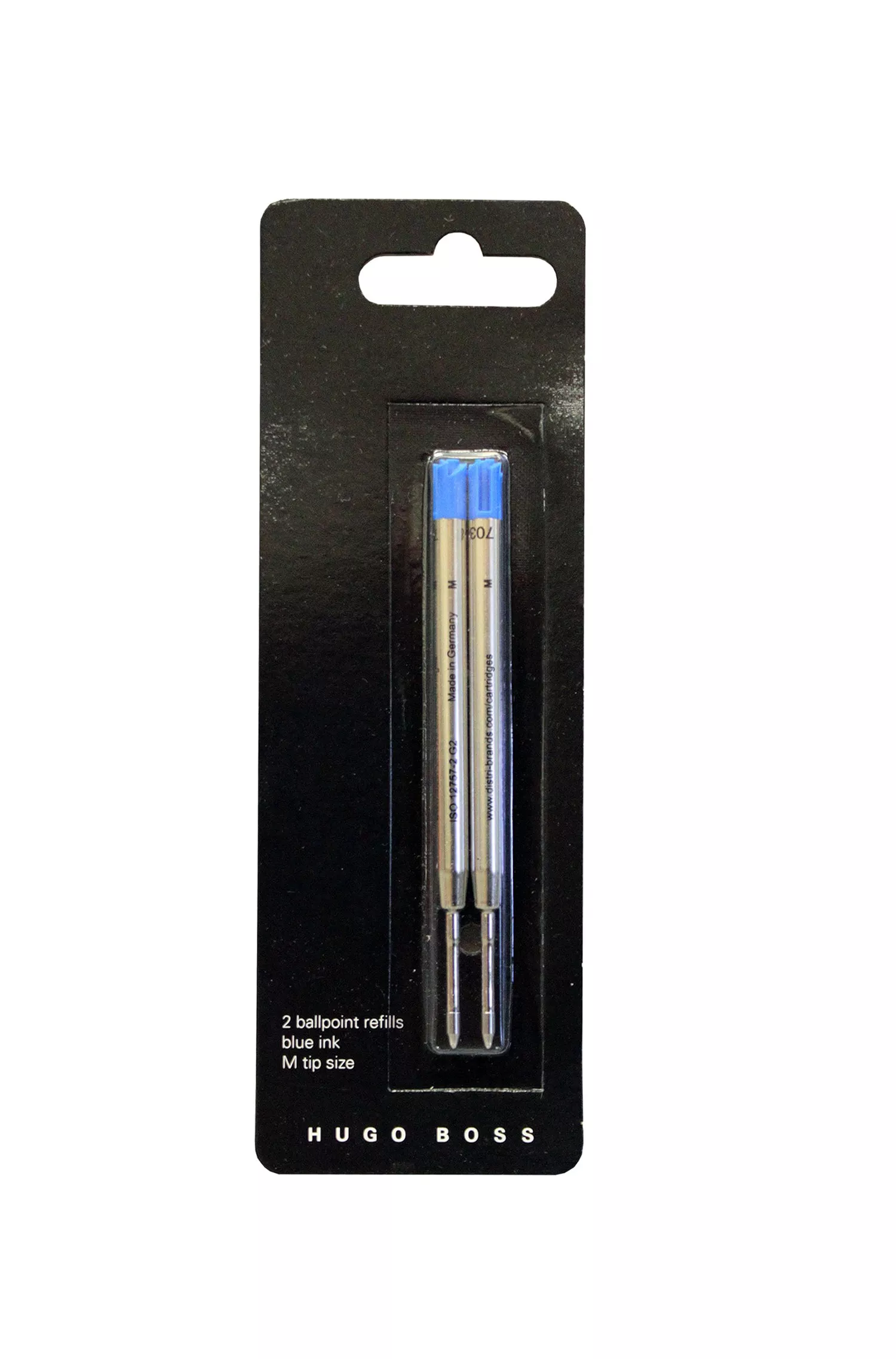 BOSS Black - Pacote com dois refis de caneta esferográfica com tinta azul.