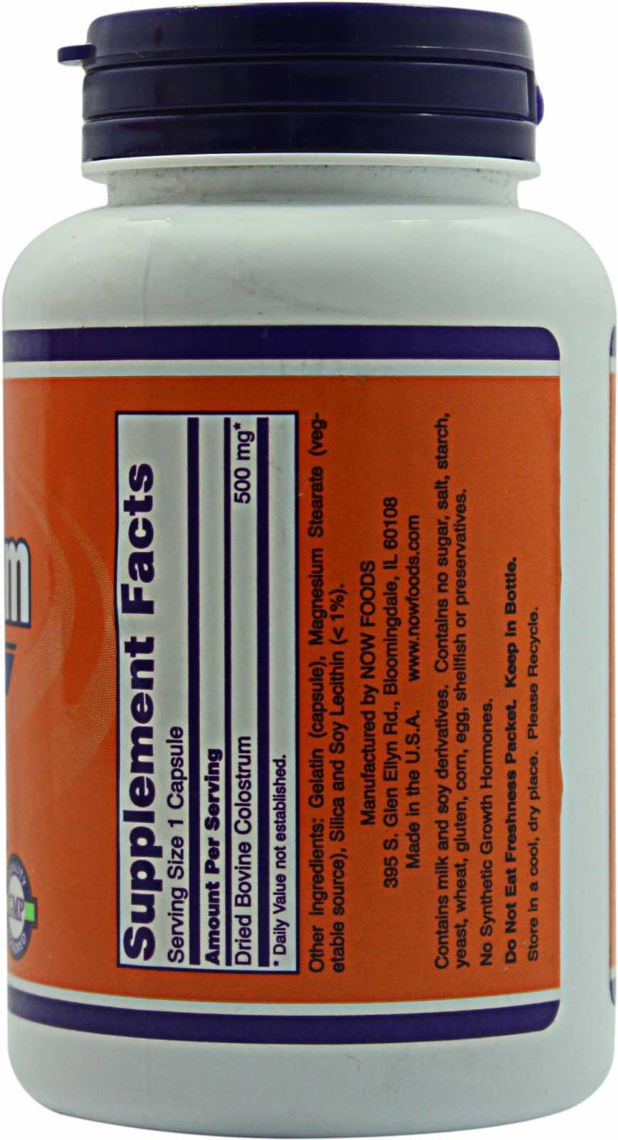 NOW Foods Calostro 500 mg 120 cápsulas