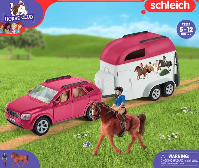 VOITURE AVEC REMORQUE POUR CHEVAUX