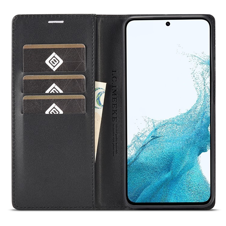 Samsung Galaxy A56 Leder Tasche Flip Cover Carbon Look - Schwarz / Rot
