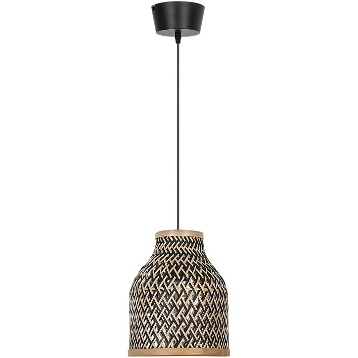 Suspension Dewsbury bambou et métal noir ⌀23 x H.121cm 25W GoodHome