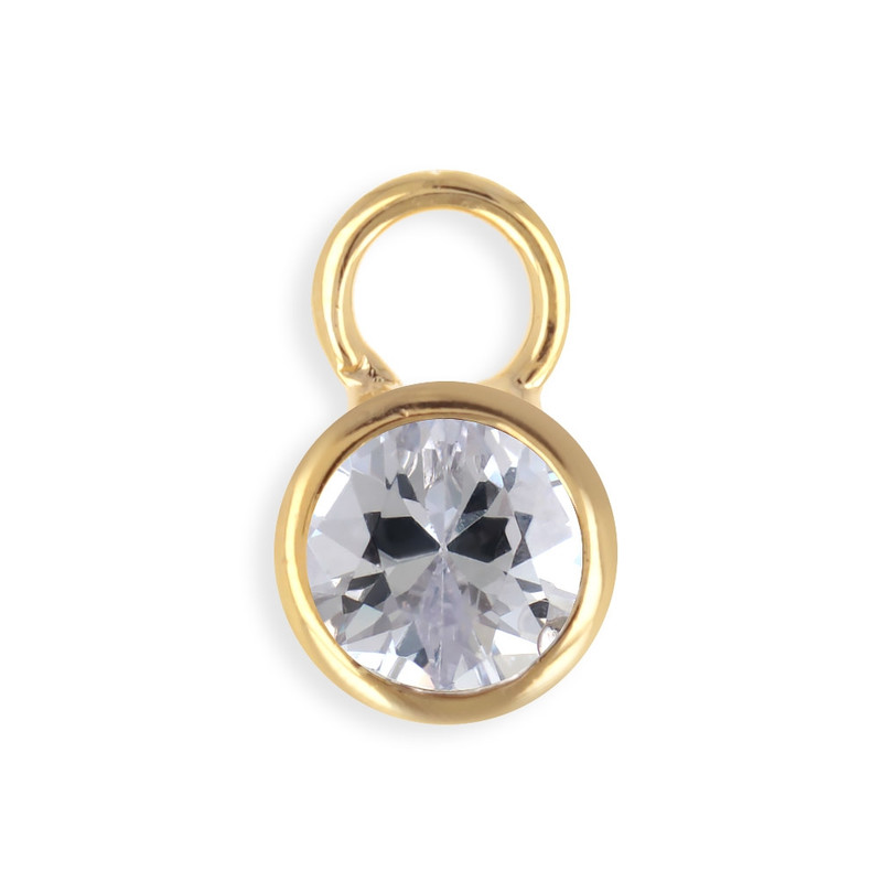 Pendentif plaqué or serti clos avec cubic zirconia