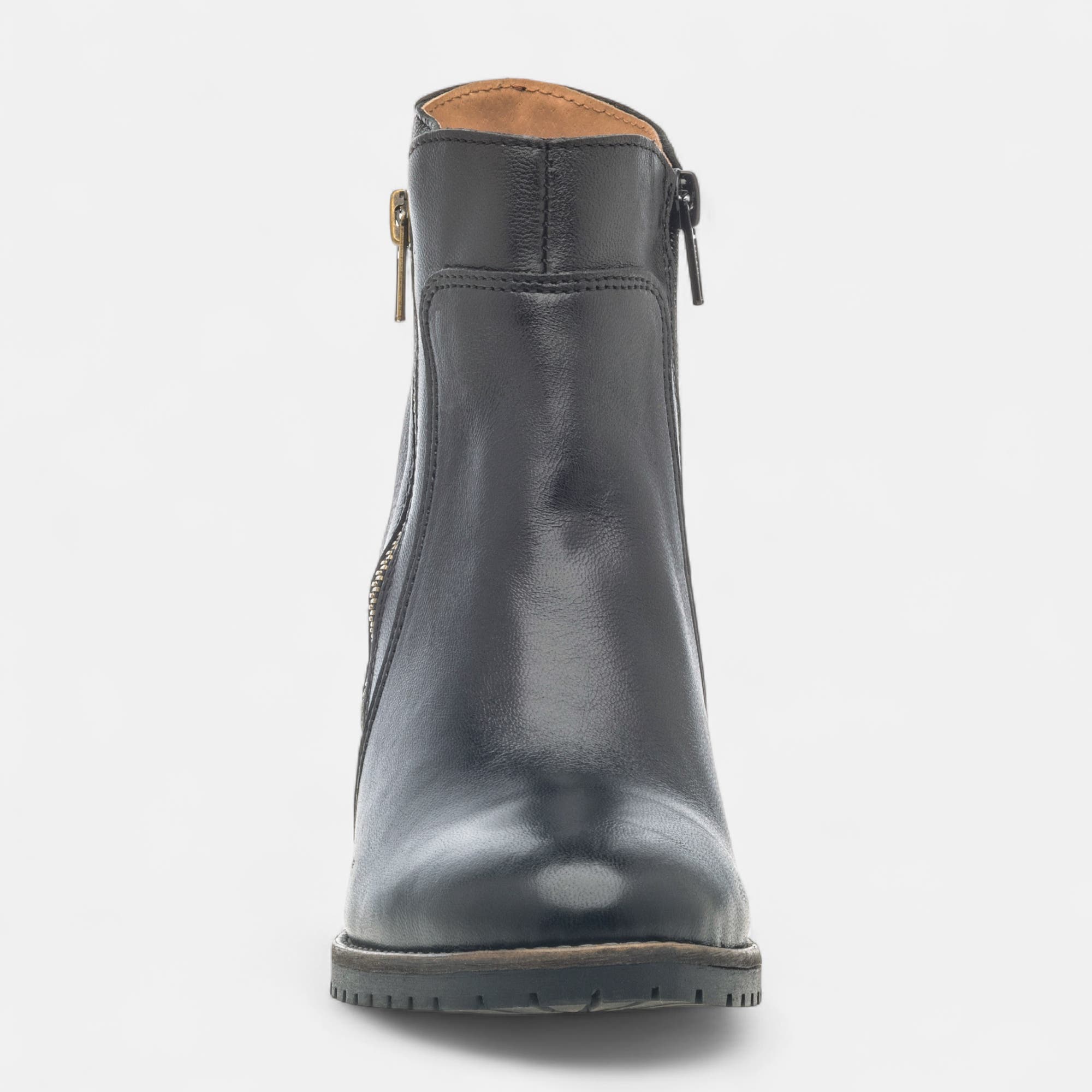 Bottines à talon Femme en cuir noir