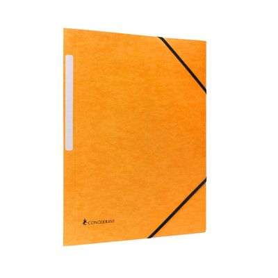 Conquérant - Chemise à élastique 3 rabats - A4 - Carte recyclée 350gr - Orange
