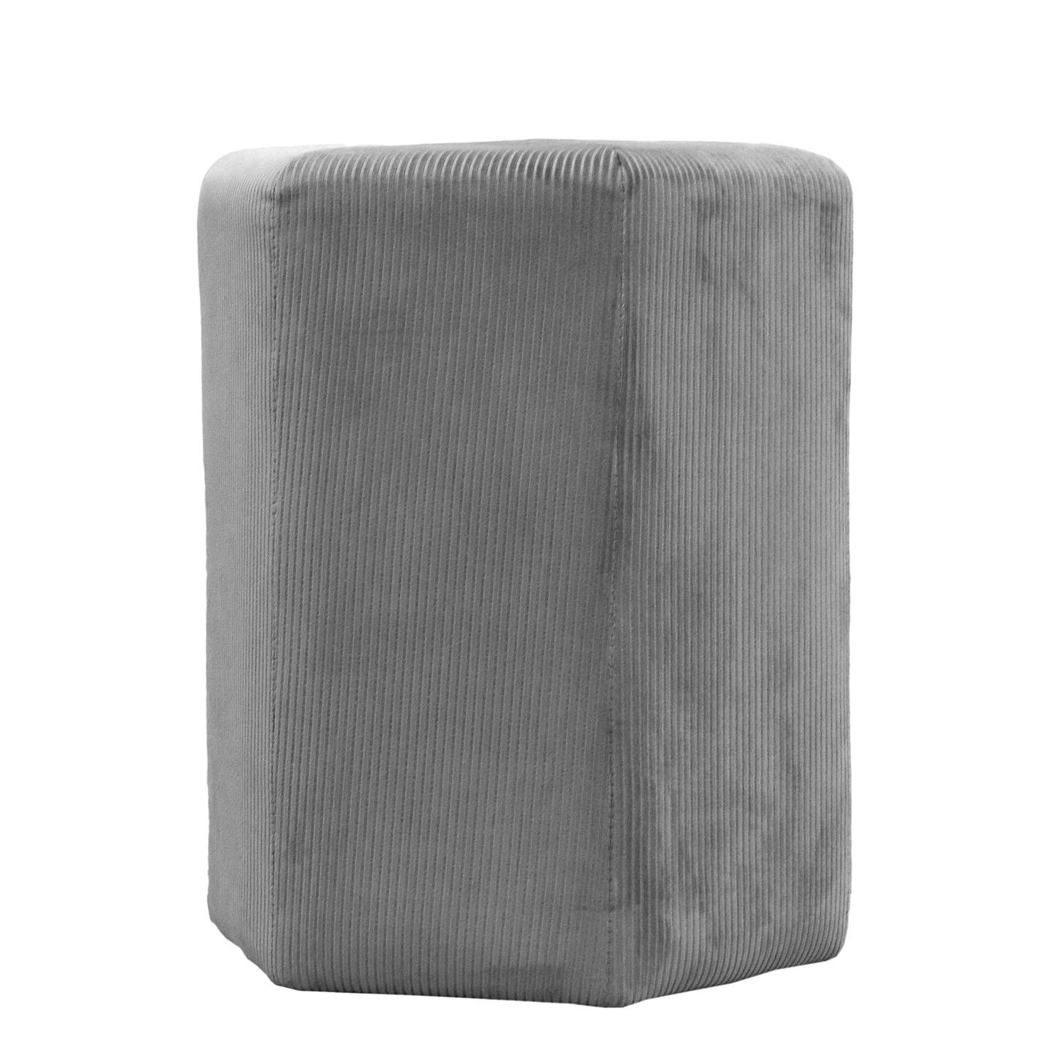 POUF VELOURS COTELE D.35CM GIULIA GRIS
