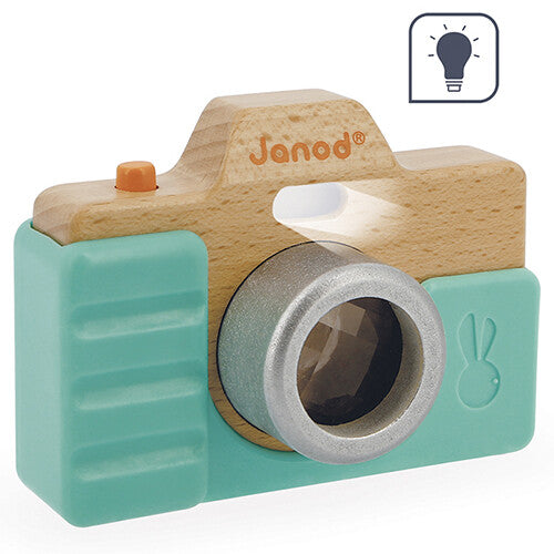 Janod fotocamera met geluid, flits en caleidoscoop - groen