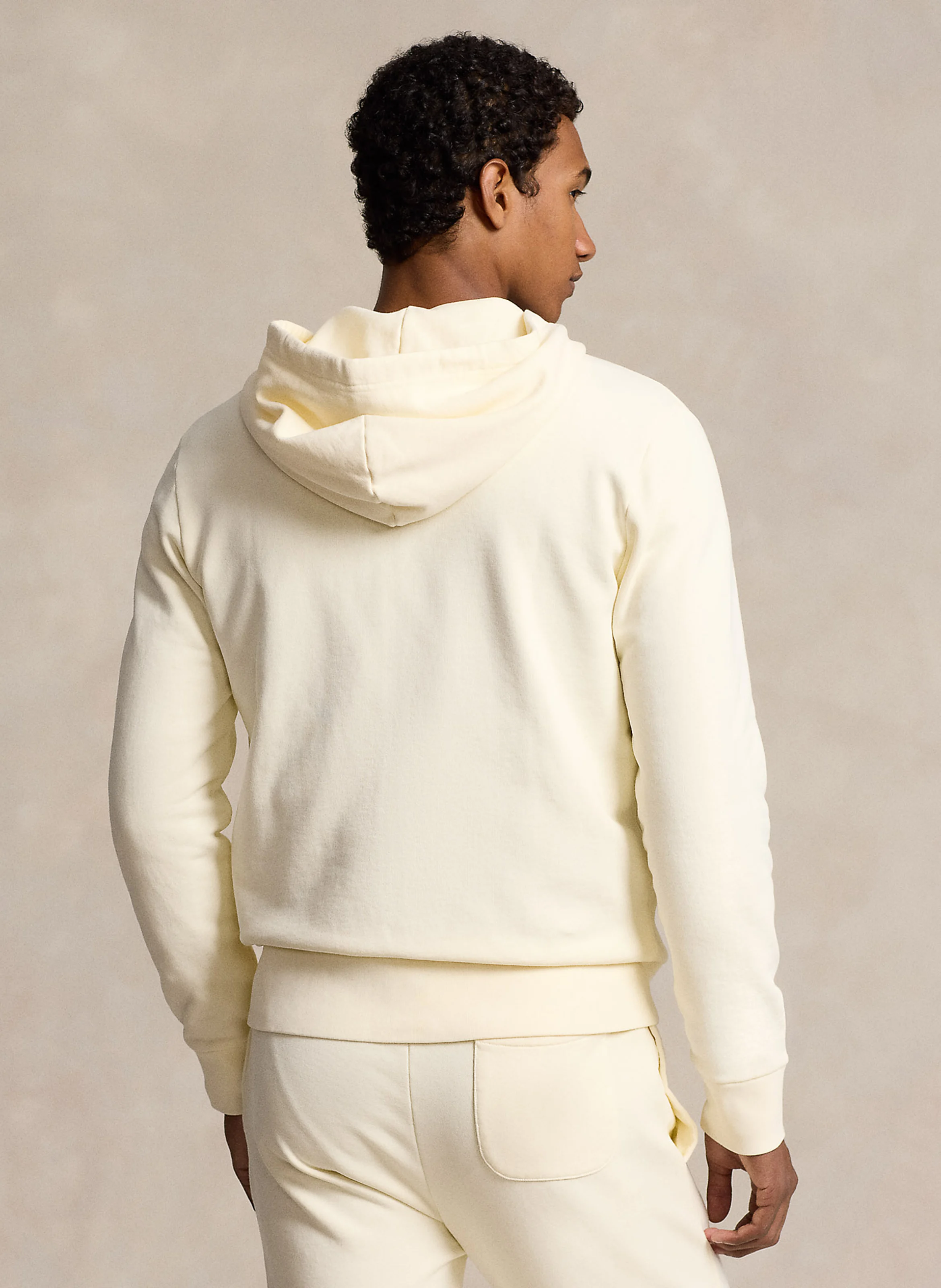 Sweat à capuche zippé en coton | Beige