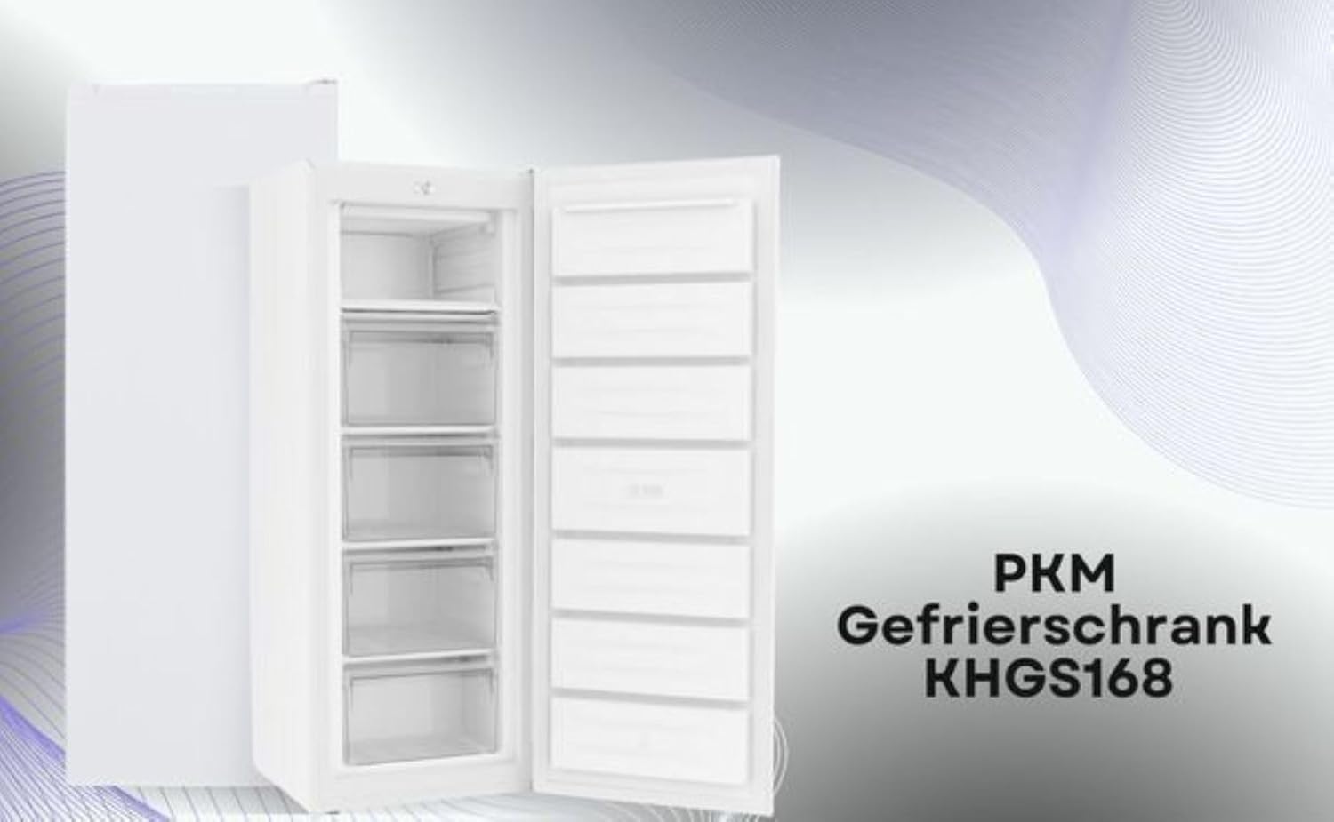 PKM Gefrierschrank KHGS168 weiß freistehend 168 Liter 4 Sterne E Energieklasse mit wechselbarem Türanschlag