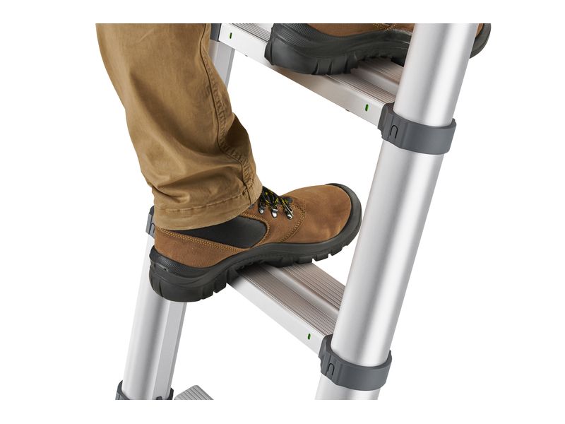 Hailo Flexline Teleskopleiter T100 9 Stufen Aluminium Sicherheits-Teleskopleiter