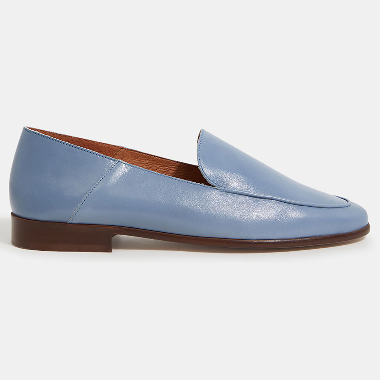 Galeries Lafayette Mocassins en Cuir bleu jean