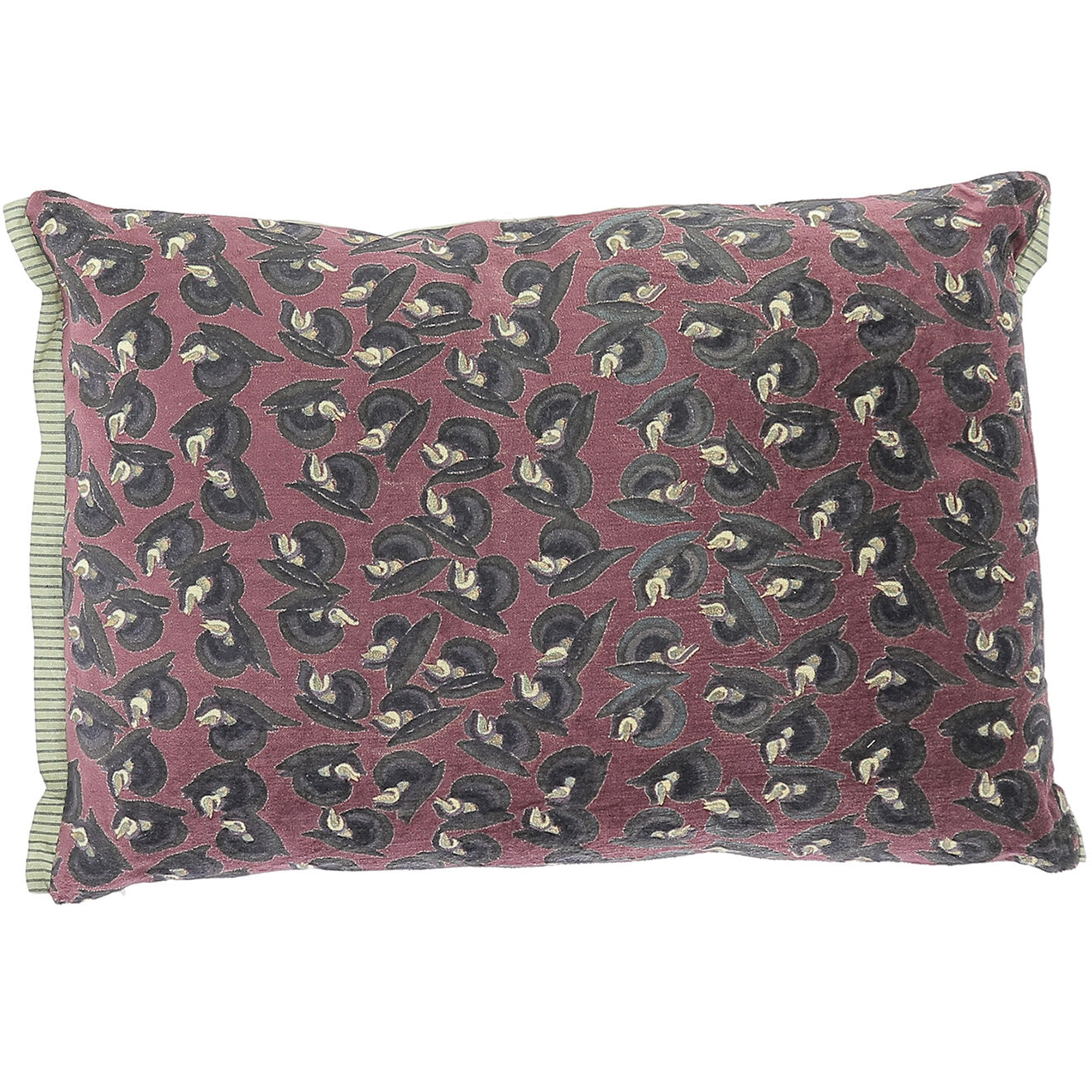 En Fil d'Indienne Housse de coussin Art Déco bordeaux - 35x50 cm